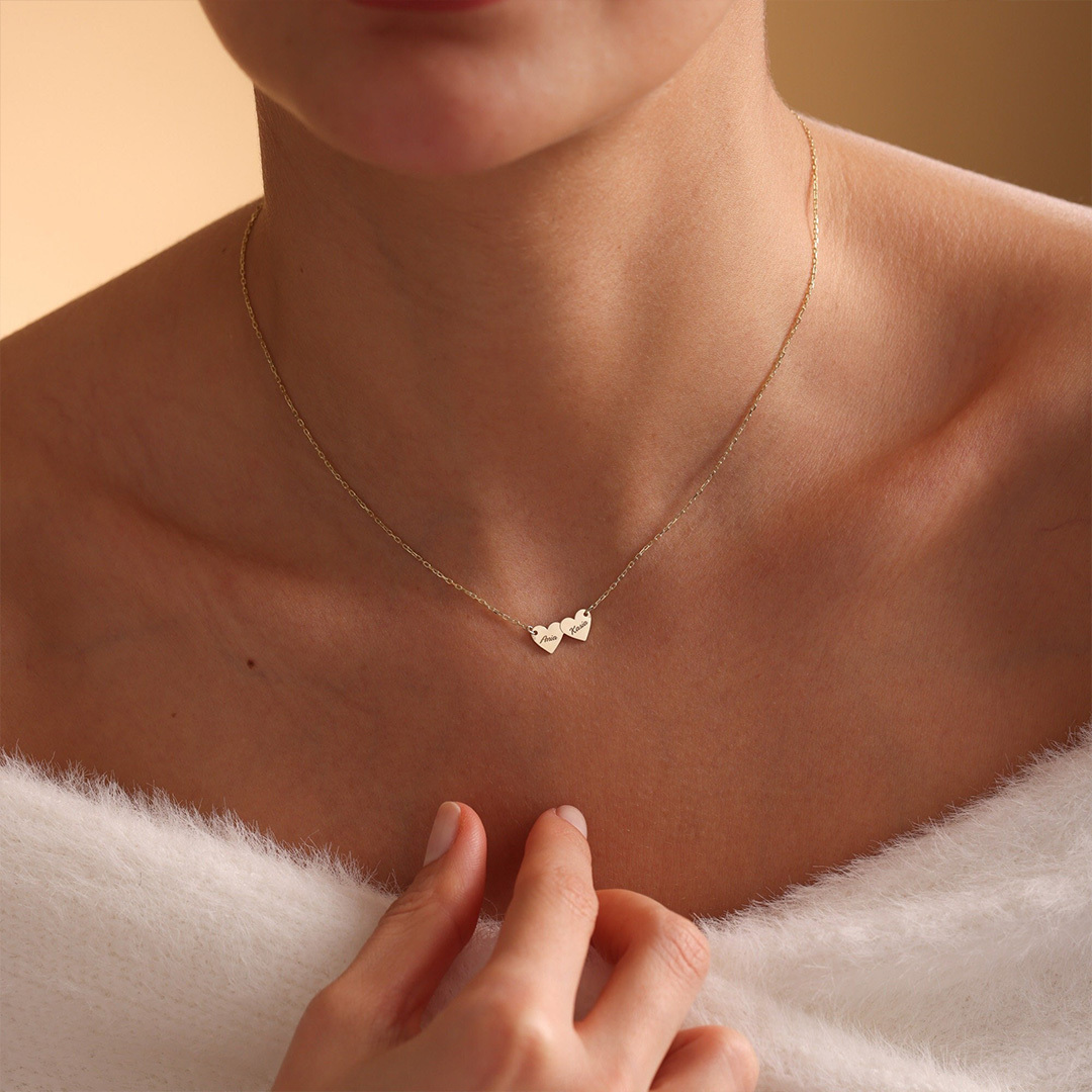 Personalized Name Hearts Necklace