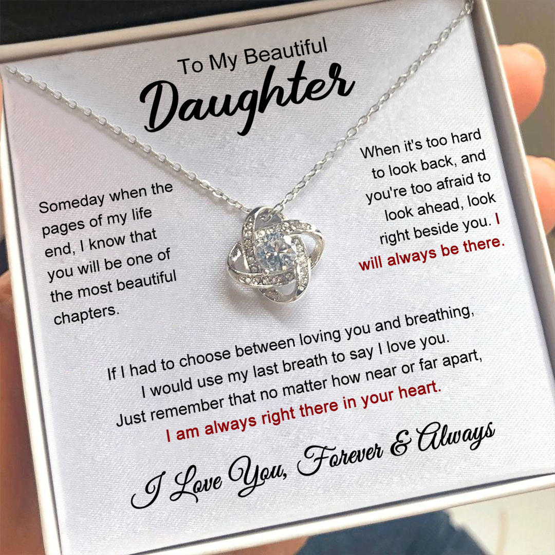 For Daughter - S925 I am always right there in your heart Necklace