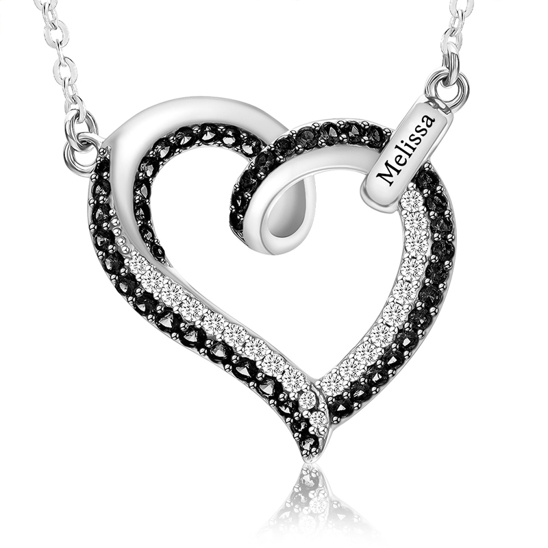 For Memorial - Life And Death Black Diamond Love Name Custom Necklace