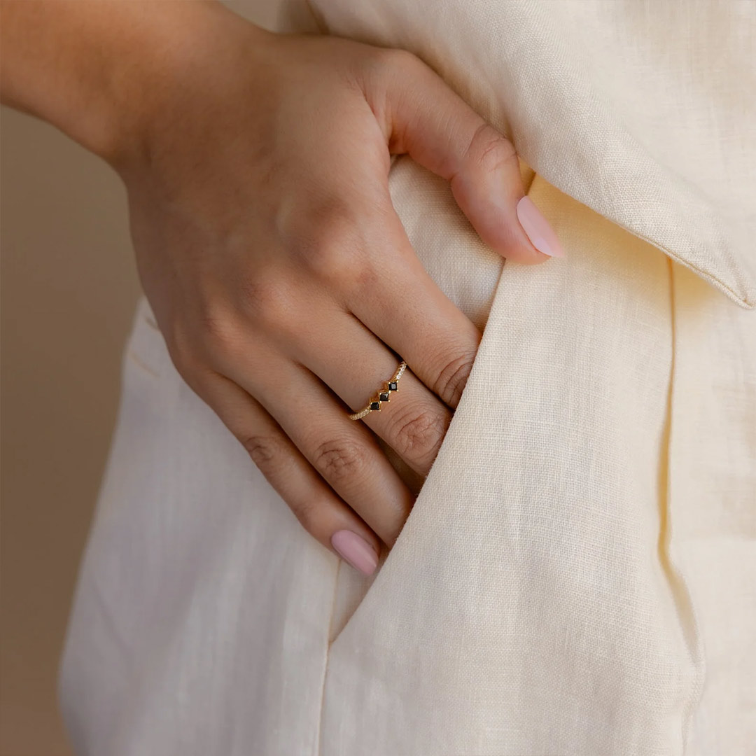 For Self -Helena Black Diamond Ring