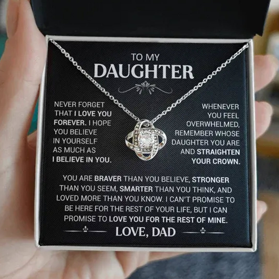 For Daughter - Love From Dad Love Knot Necklace