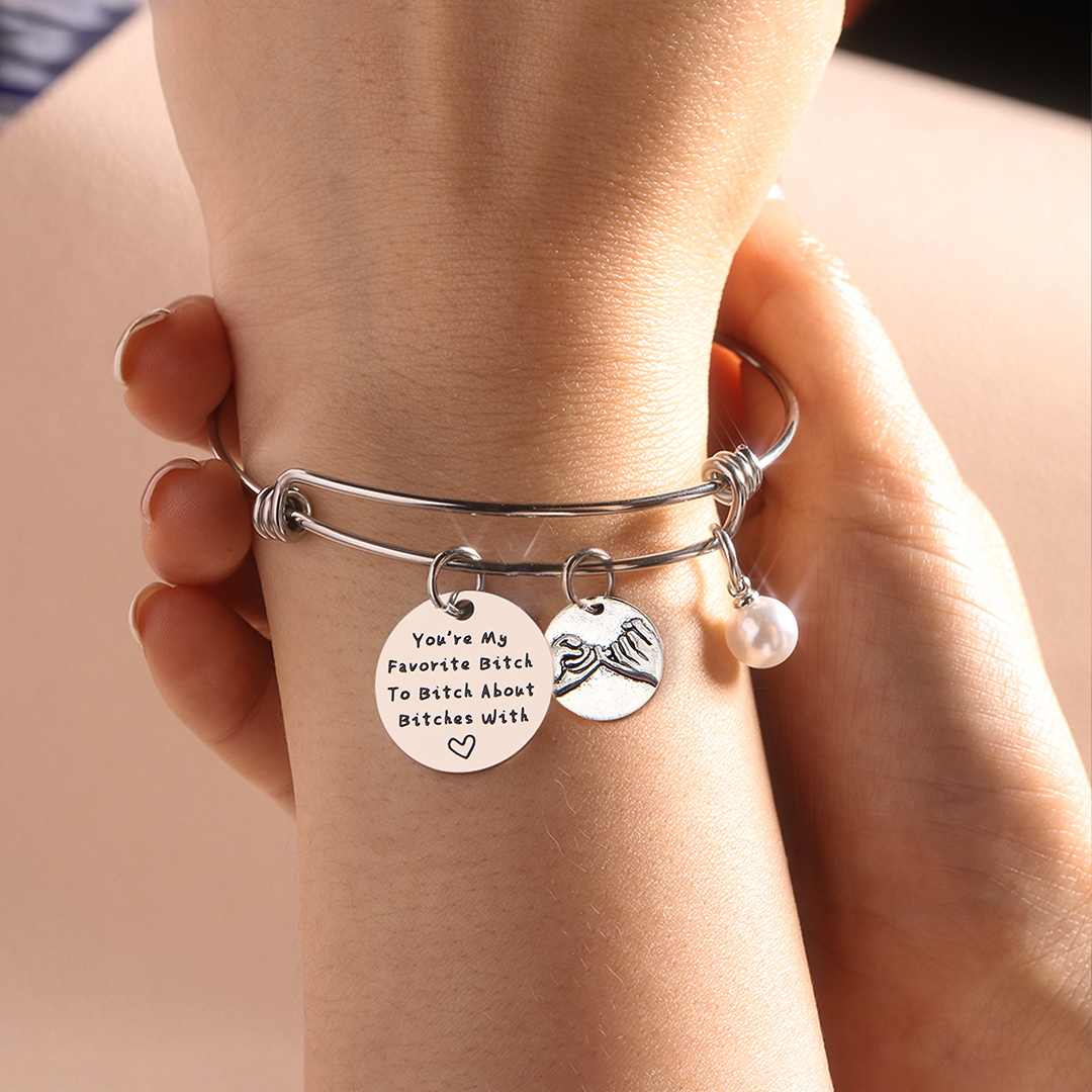 For Friend- Best Bitches Forever Bangle Bracelet
