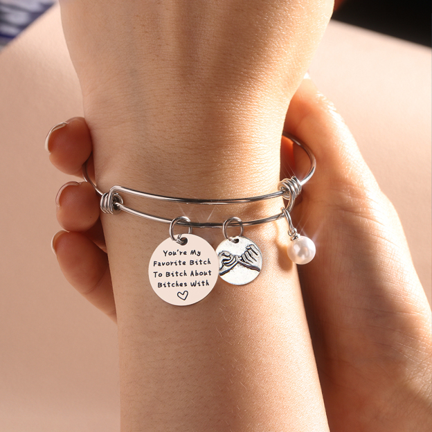 For Friend- Best Bitches Forever Bangle Bracelet