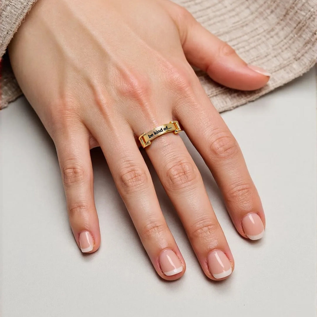 Creative Custom Letters Chain Engraved Ring