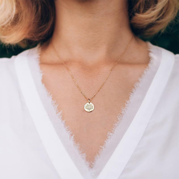 Fuck It and Begin Again Round Lotus Necklace