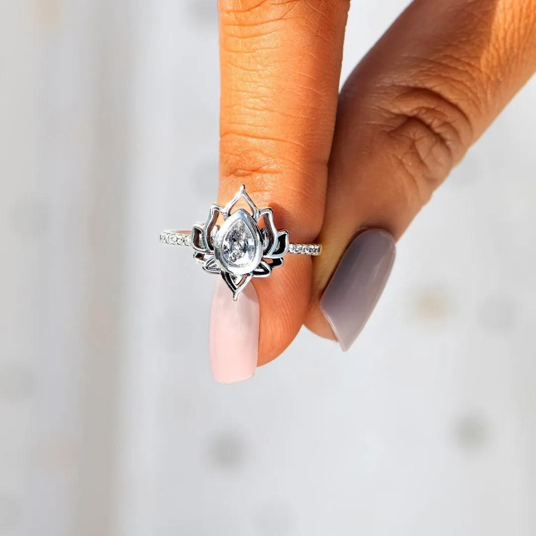Just breathe  Lotus Ring