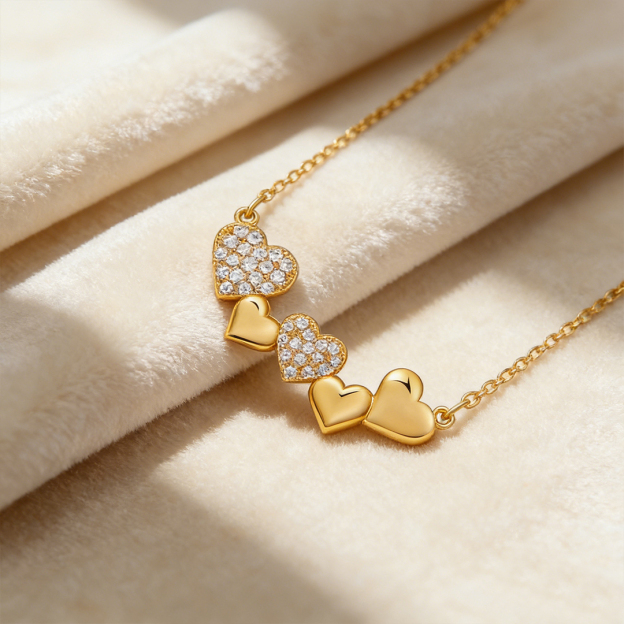 For Friends-Girl Gang Five Heart Necklace 👑