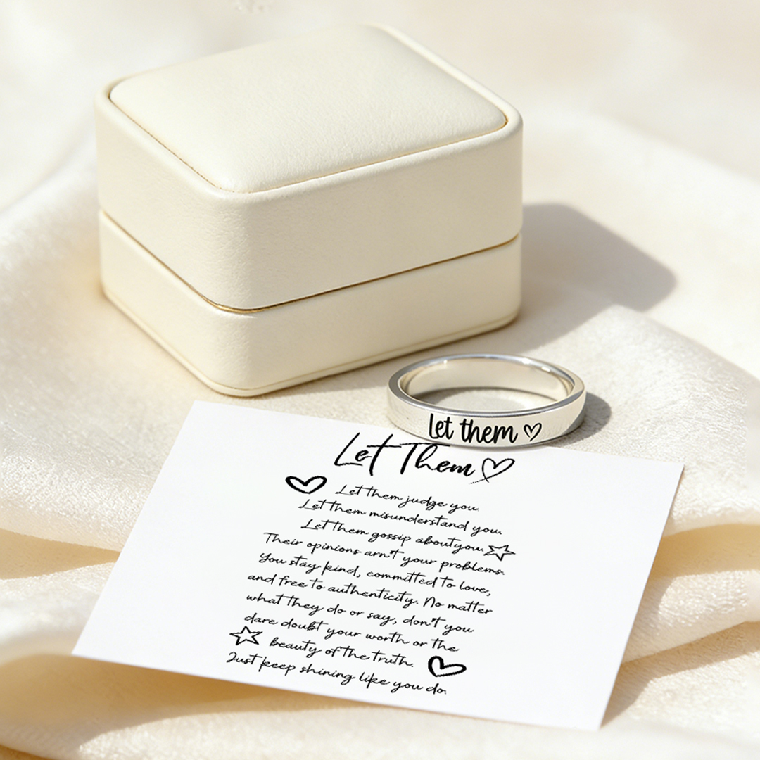 Let Them Heart Engraved Circle Ring