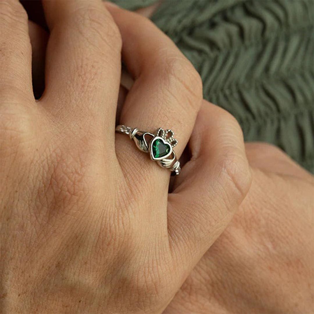 Claddagh Emerald Ring