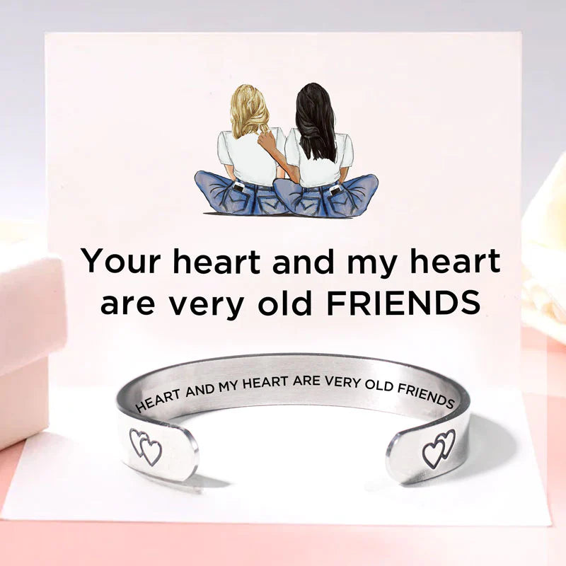 For Friend - Your Heart And My Heart Are Very Old Friends Double Heart Bracelet-37bracelet