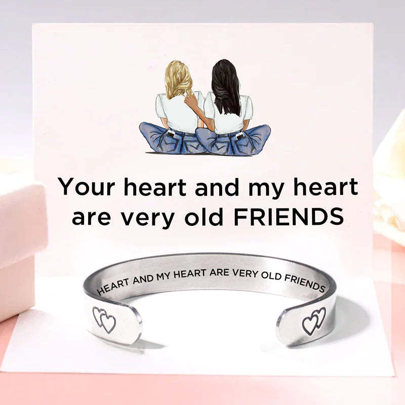 For Friend - Your Heart And My Heart Are Very Old Friends Double Heart Bracelet-37bracelet