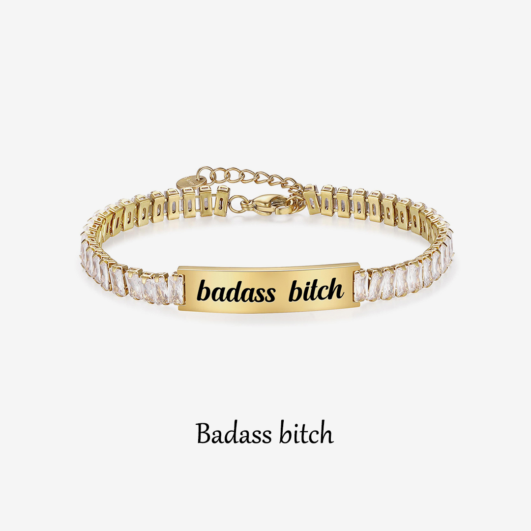 Badass Bitch Short Tennis Bracelet