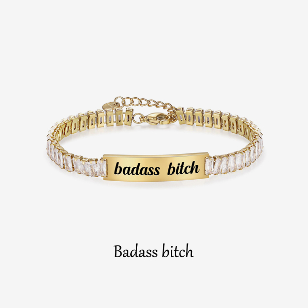 Badass Bitch Short Tennis Bracelet