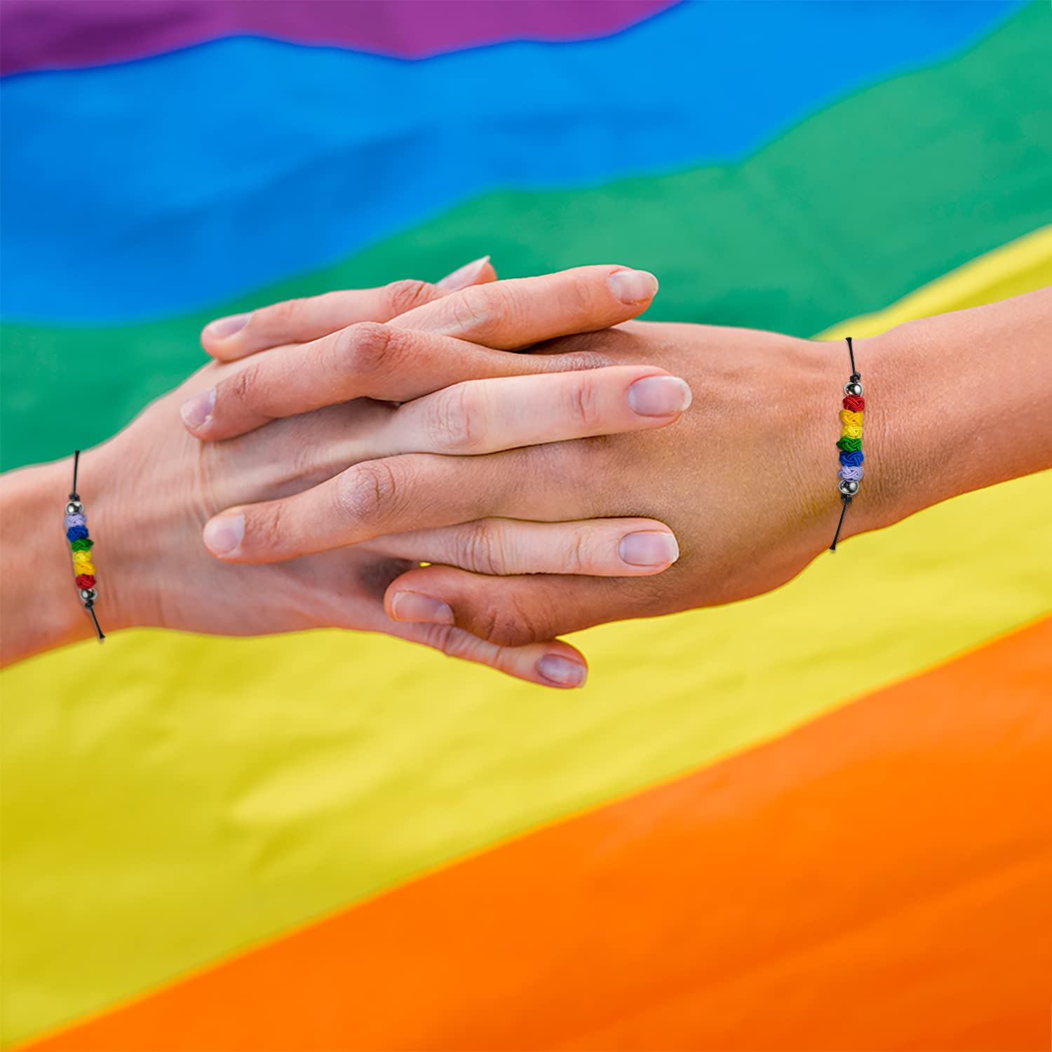 LGBTQ Rainbow Braided Knot Bracelet