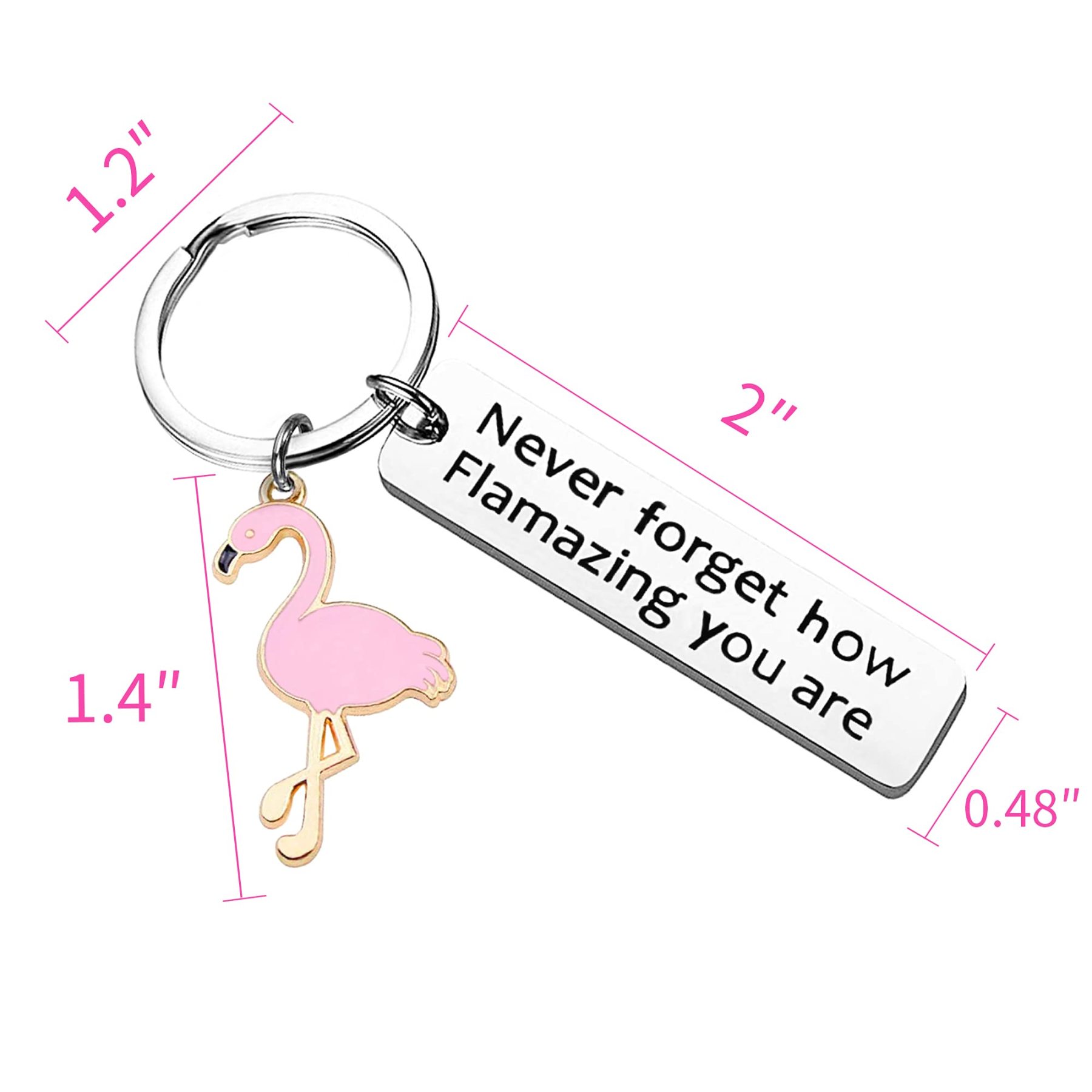 Never Forget How Flamazing You Are Flamingo Keychain