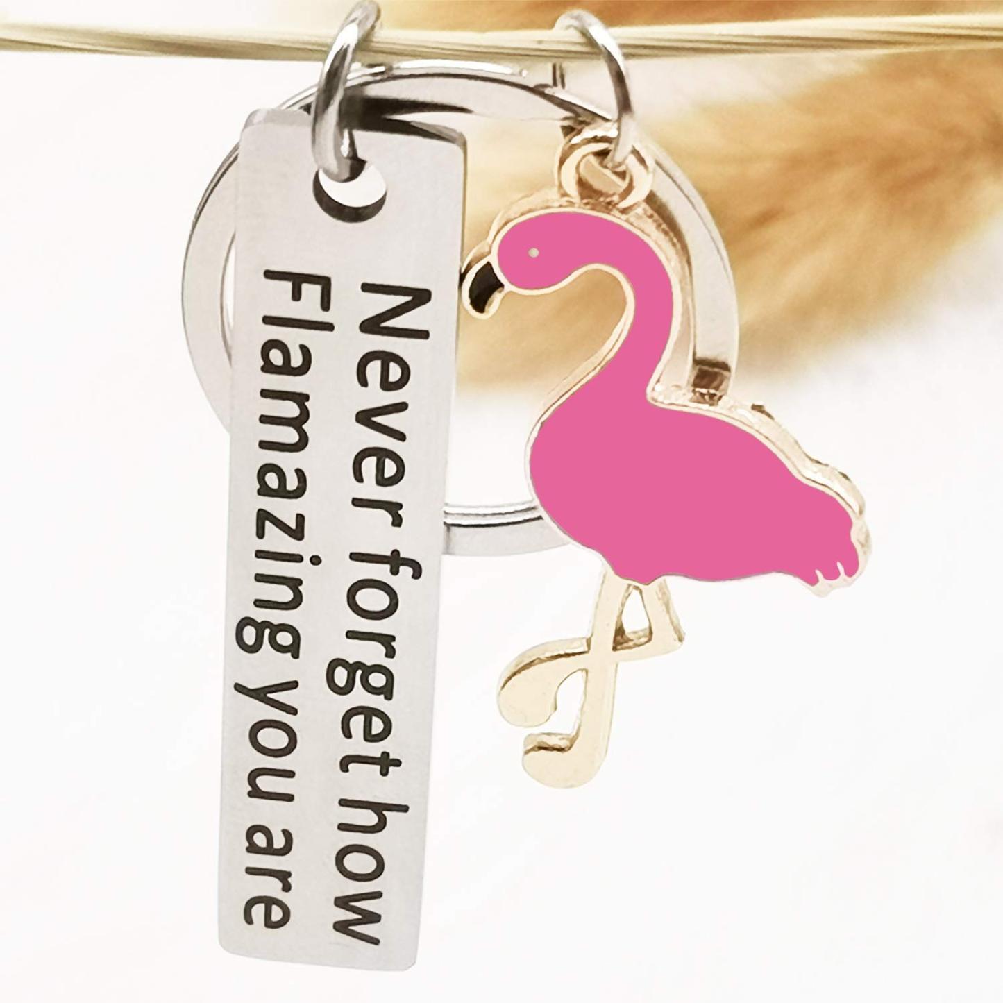 Never Forget How Flamazing You Are Flamingo Keychain