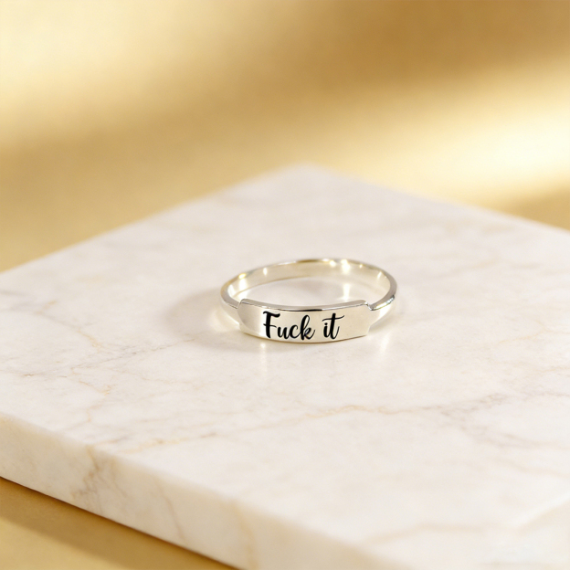 Fuck It Dainty Bar Ring