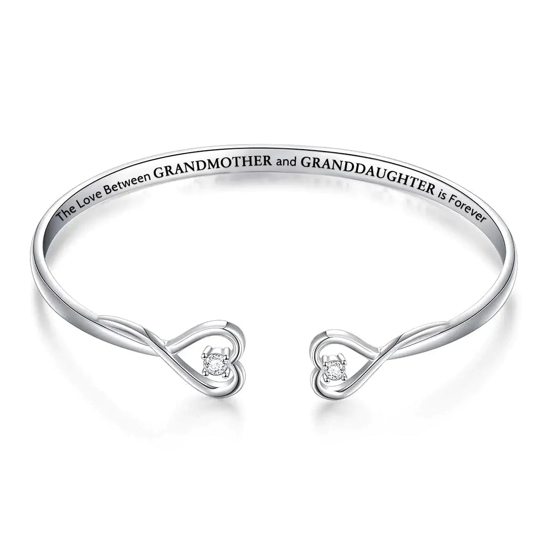 The Love Between Grandmother And Granddaughter Is Forever Double Heart Bracelet