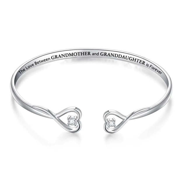 The Love Between Grandmother And Granddaughter Is Forever Double Heart Bracelet