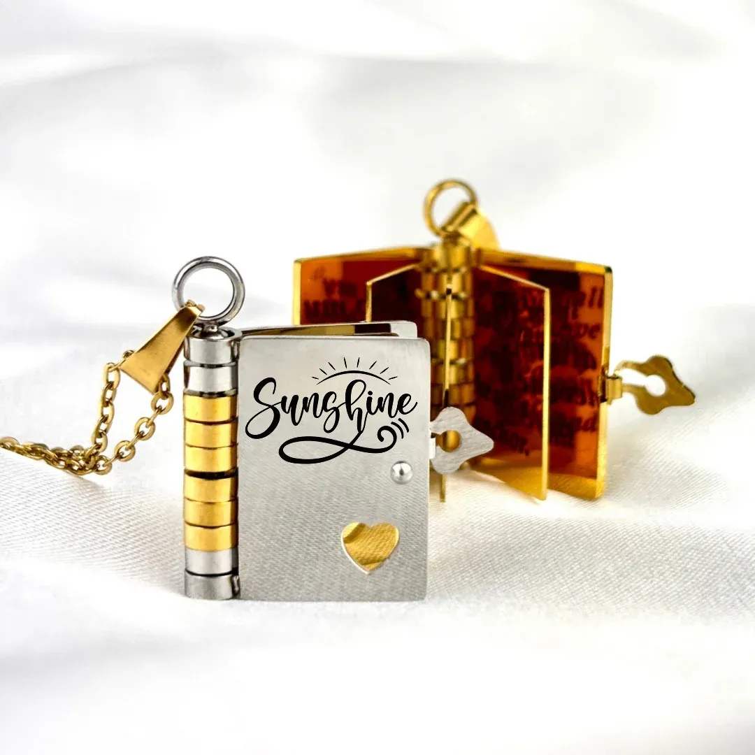 For Daughter - You're My Sunshine Book Necklace