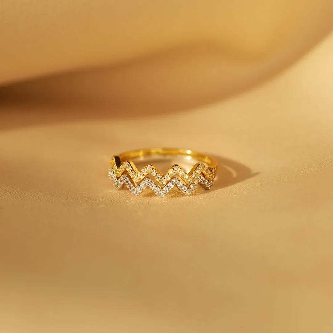 For Daughter - Mom's Love Highs & Lows Wave Ring