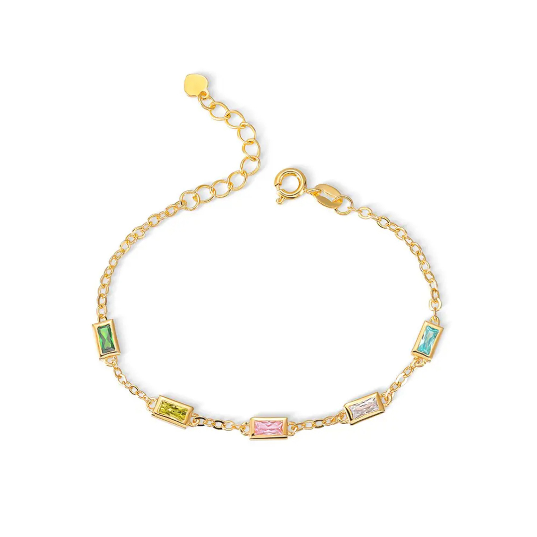 S925 Custom Long Birthstone Bracelet