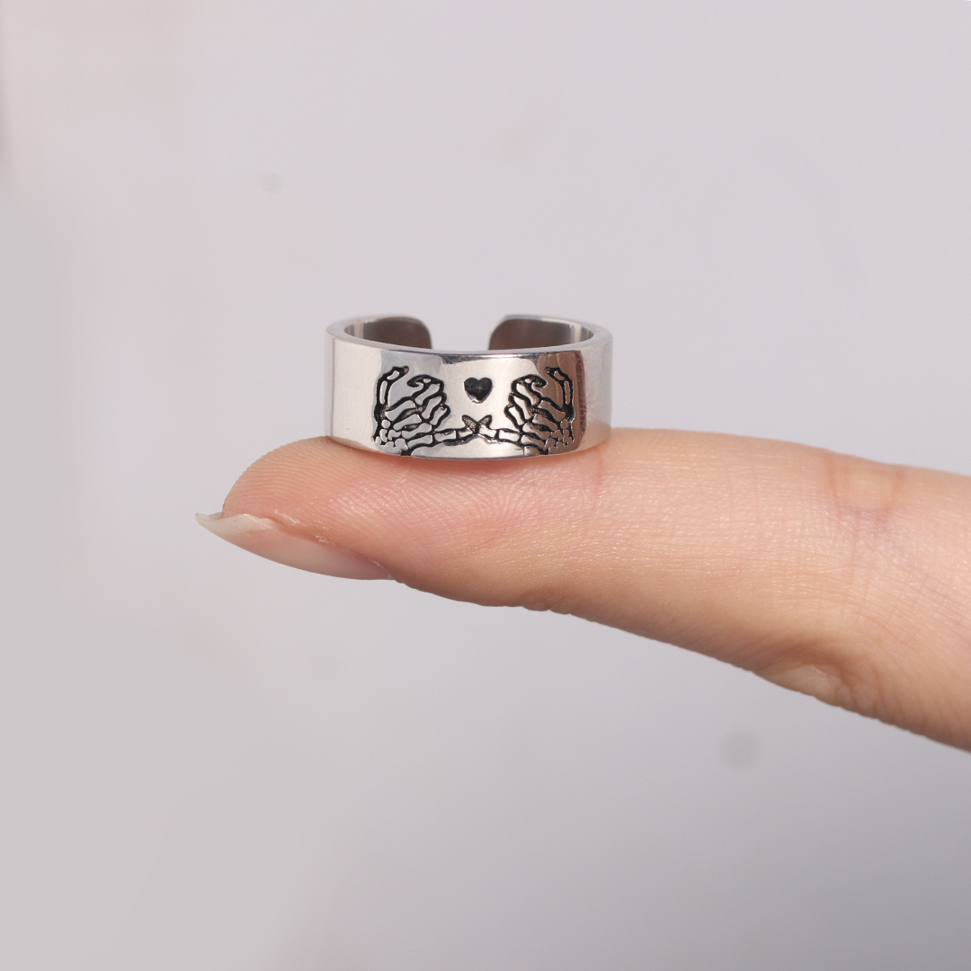 For Friend - S925 Ride or Die Skeleton Pinky Promise Ring