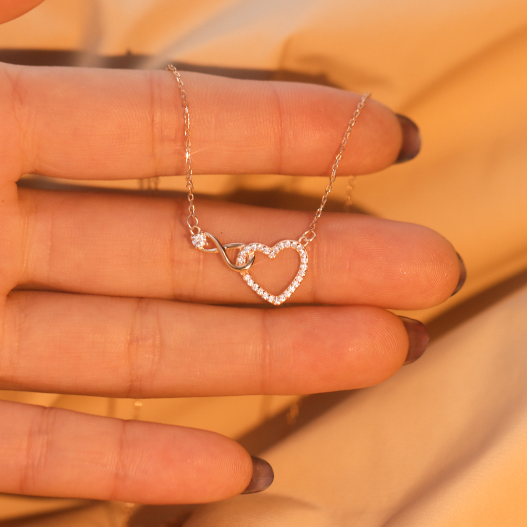 For Daughter - S925 Always Shine Like The Brightest Star Lnfinity Heart Necklace