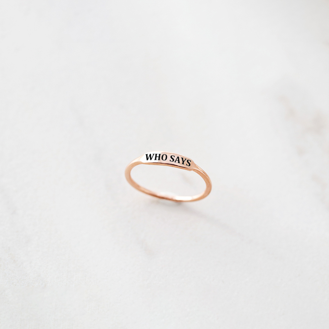 Who Says Dainty Bar Ring