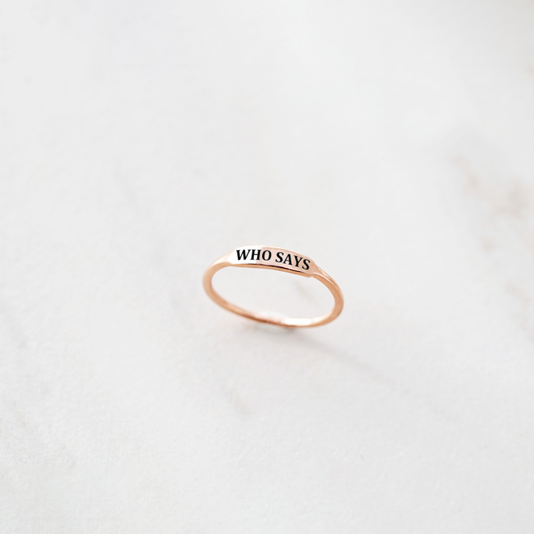Who Says Dainty Bar Ring