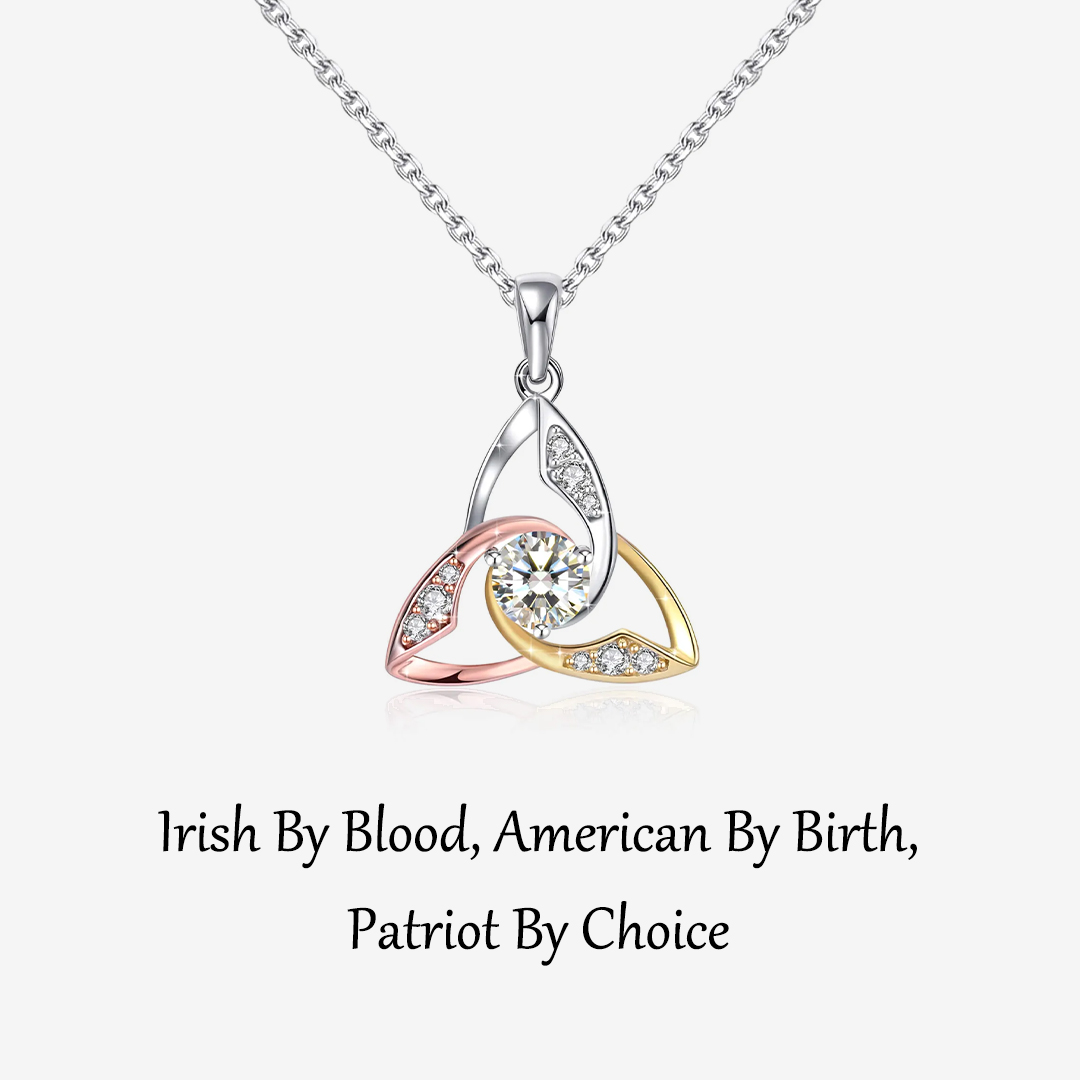Irish By Blood American By Birth Patriot By Choice Celtic Knot Necklace