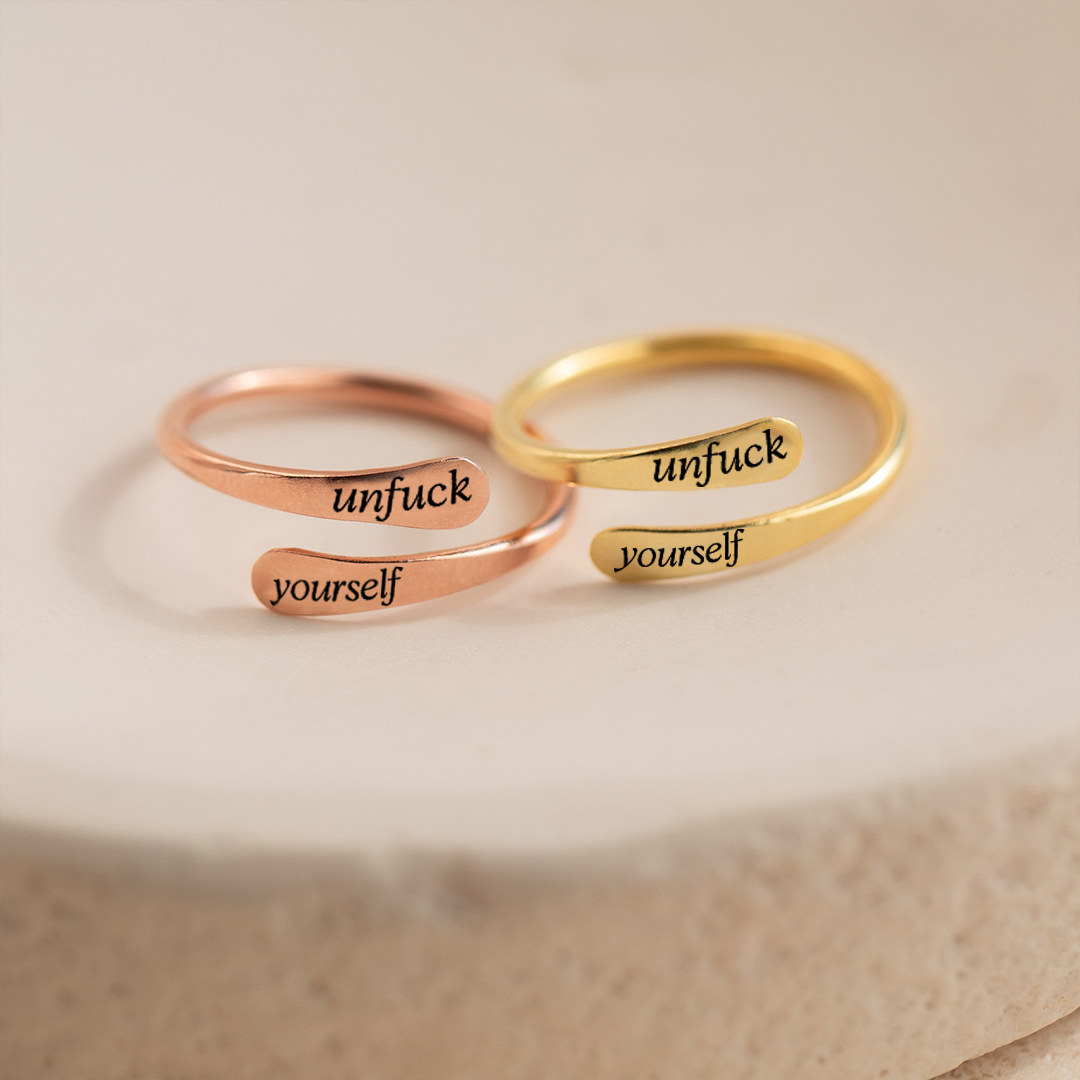 Unf❤️ck Yourself Open-Ended Ring