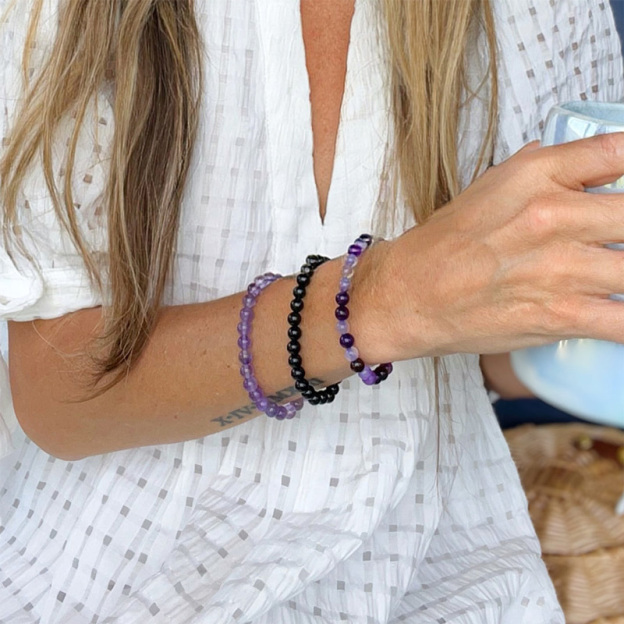 I Will Love And Protect You From Anything You Fear Amethyst Stress Relief Beaded Bracelet Set