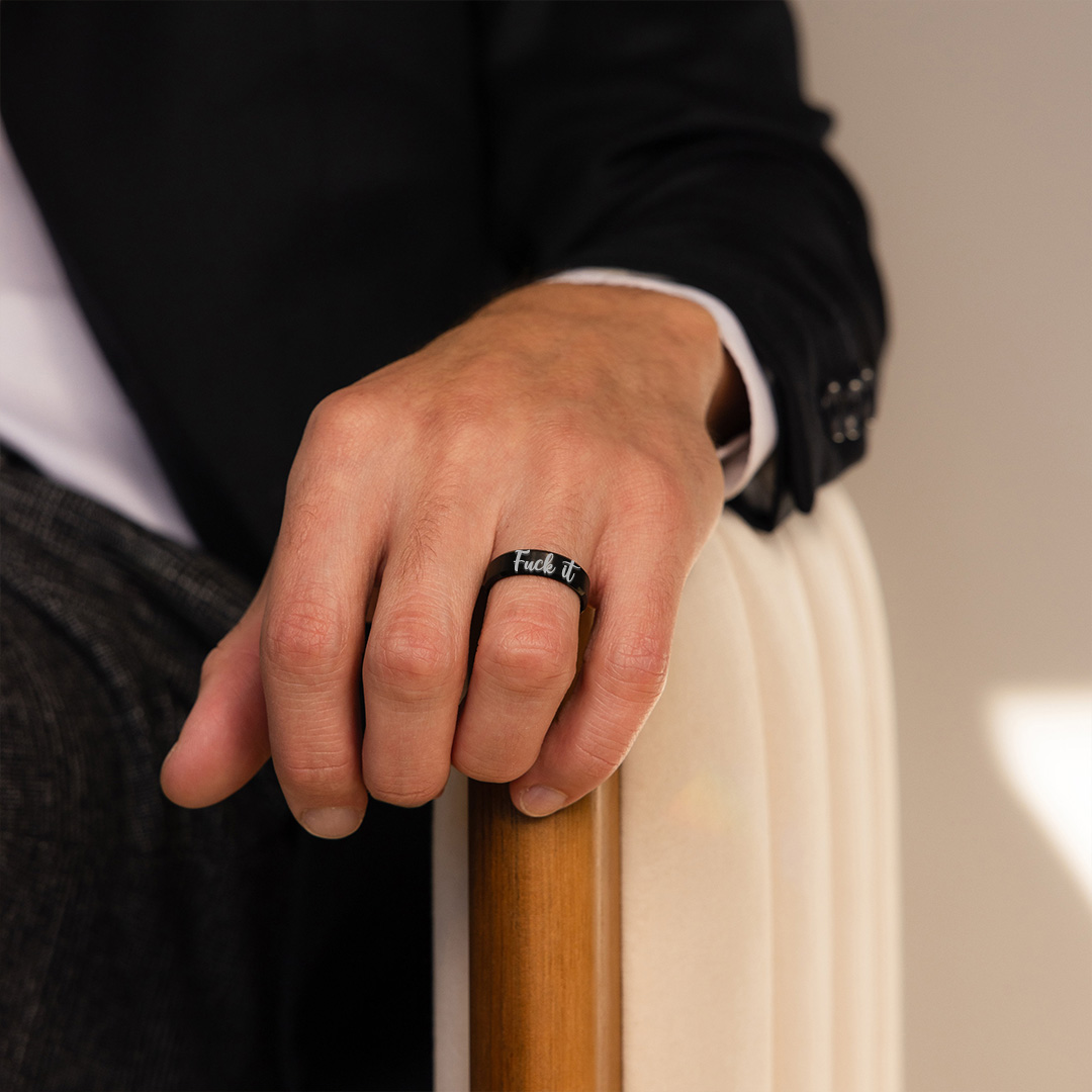 Fuck It Black Stainless Steel Ring 