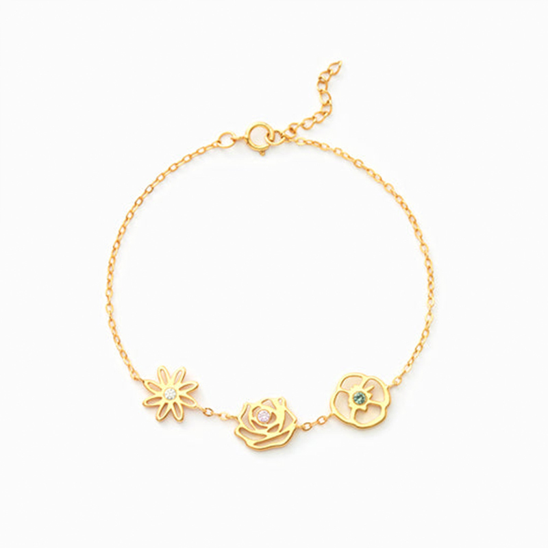 For Grandma - Grandma's Garden Custom Birth Flowers Bracelet
