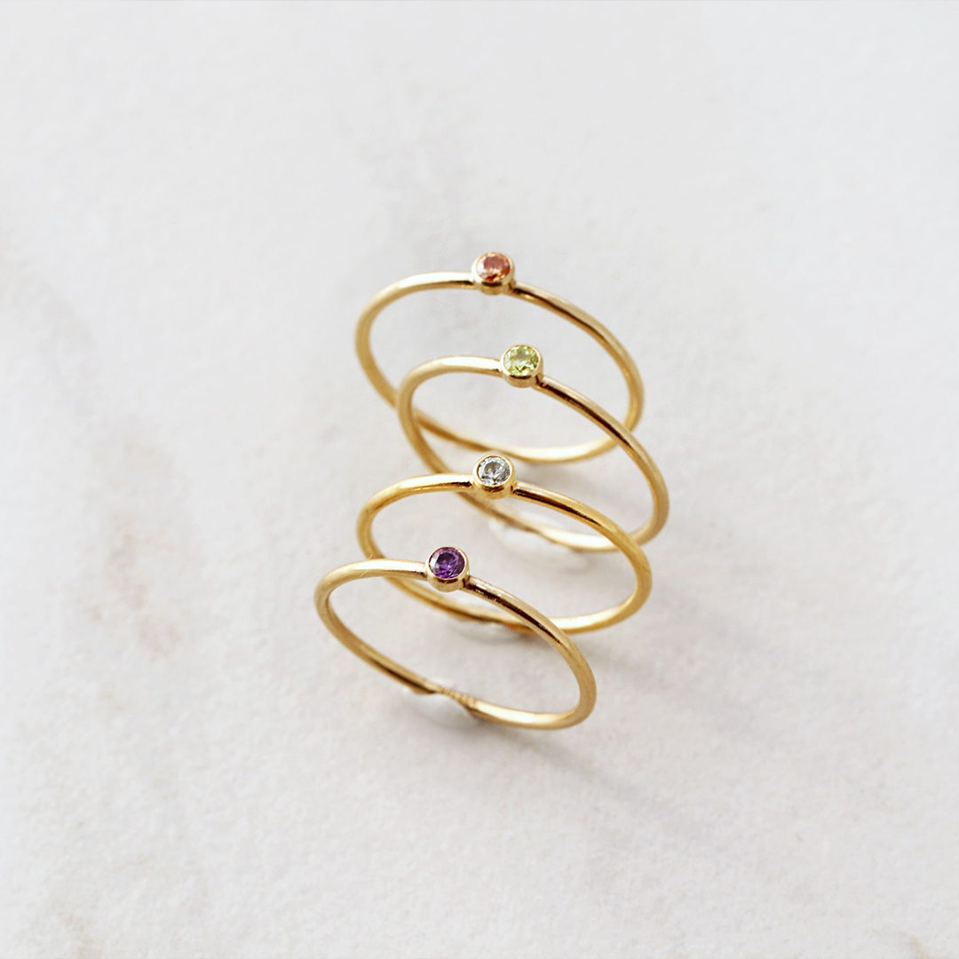 For Mother - Birthstone Customized Stacking Rings