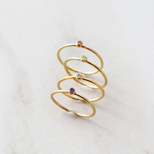 For Mother - Birthstone Customized Stacking Rings