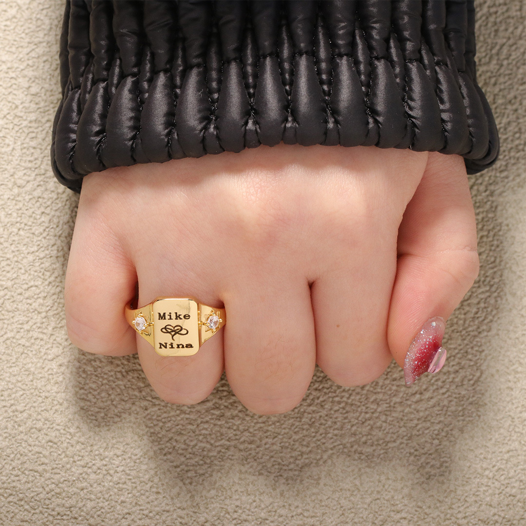 For Love - S925 Name And Birthstone Custom Ring