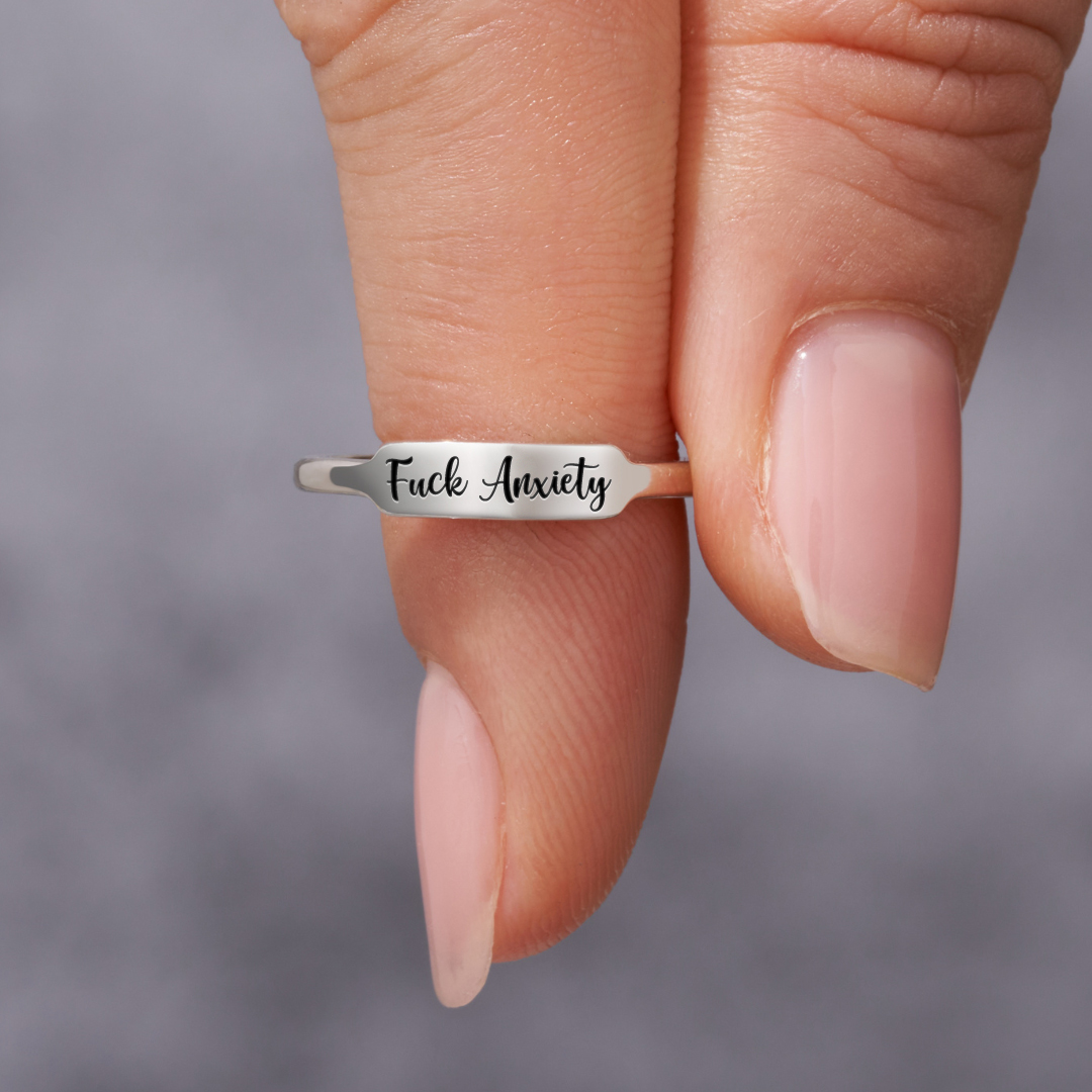 FUCk Anxiety Bar Ring