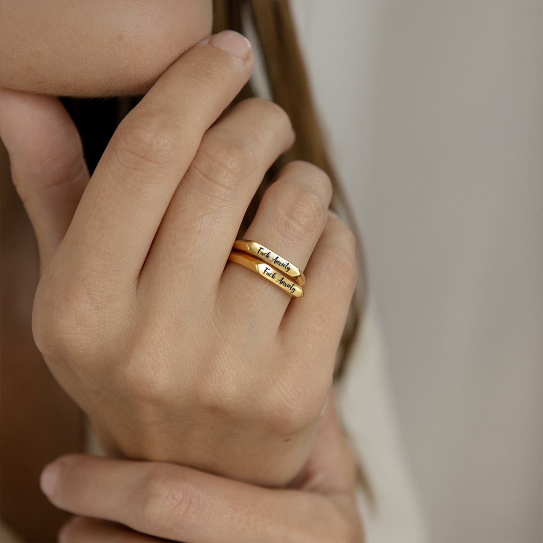 Fuck Anxiety Bar Ring