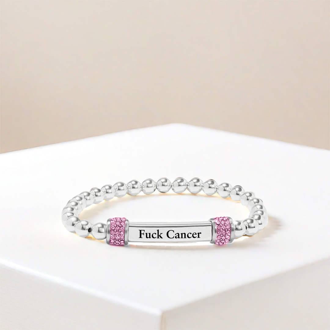 Fuck Cancer With Diamond Bead Bracelet