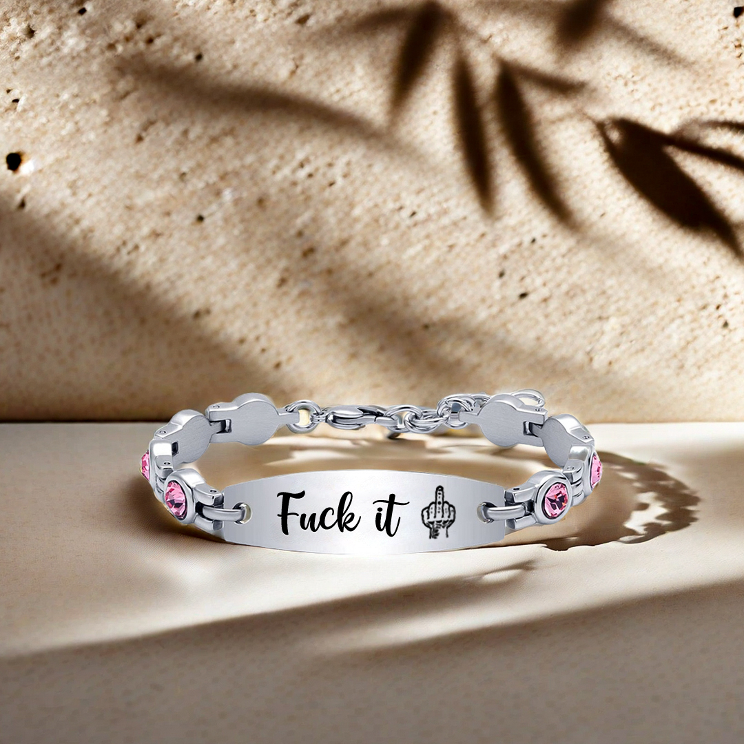 Fuck It Circle Diamond Chain Bracelet