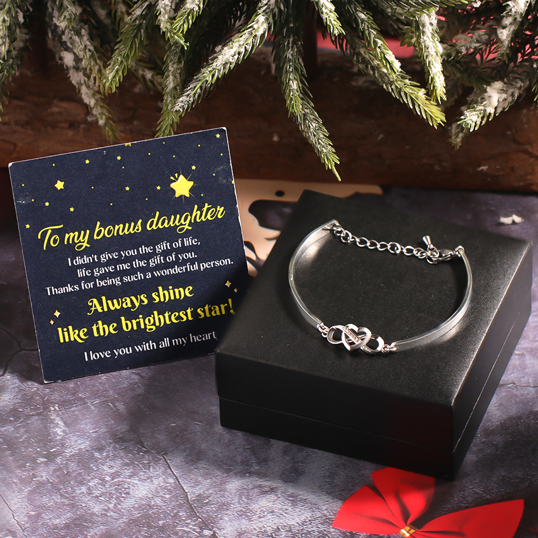 For Bonus Daughter - Infinity Heart Bracelet with Luxury Black Box