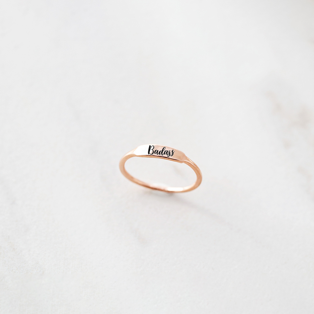 Badass Dainty Bar Ring