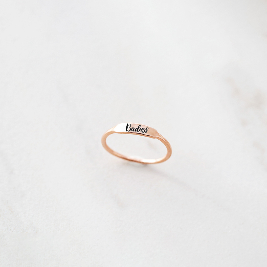 Badass Dainty Bar Ring
