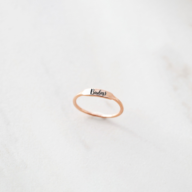 Badass Dainty Bar Ring