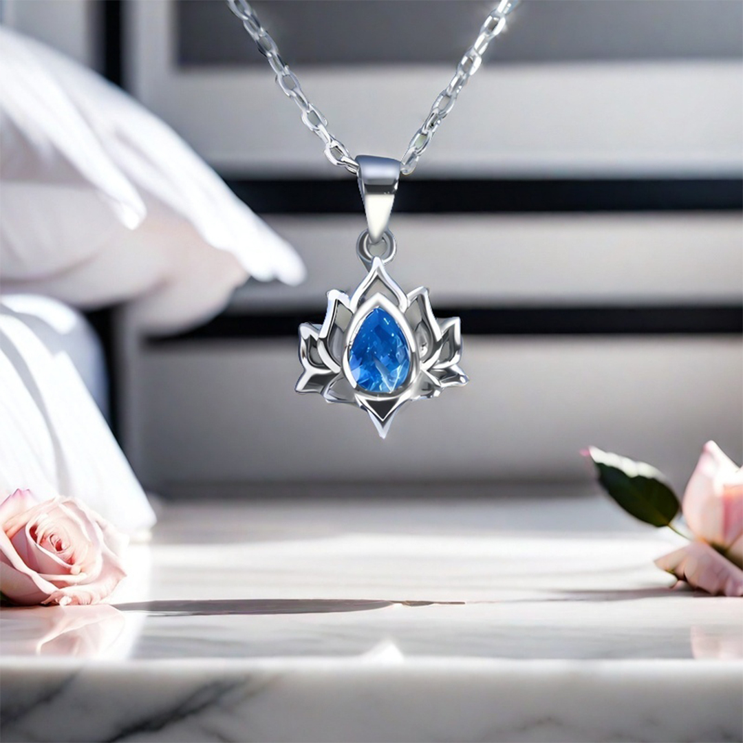 Rebirth crystal lotus necklace