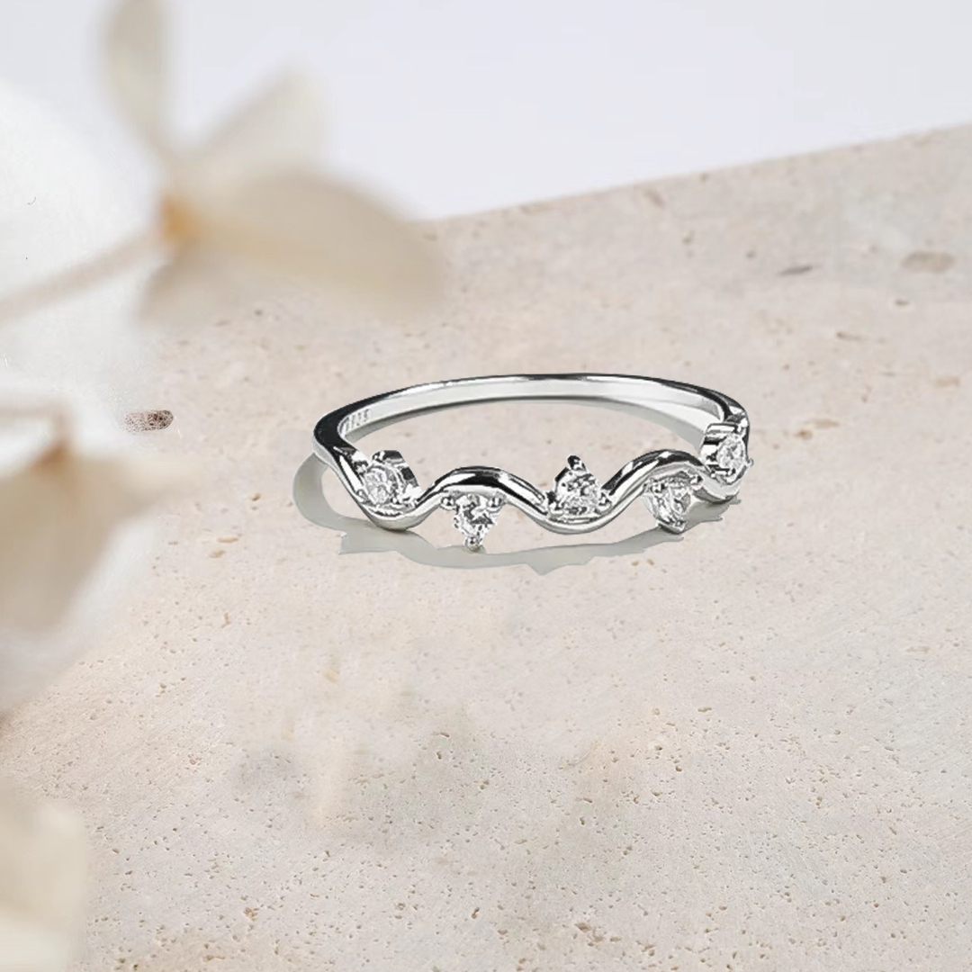 For Self - S925 Ride the Wave Raindrop Ring