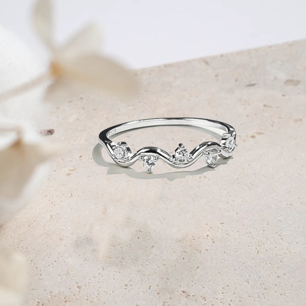 For Self - S925 Ride the Wave Raindrop Ring