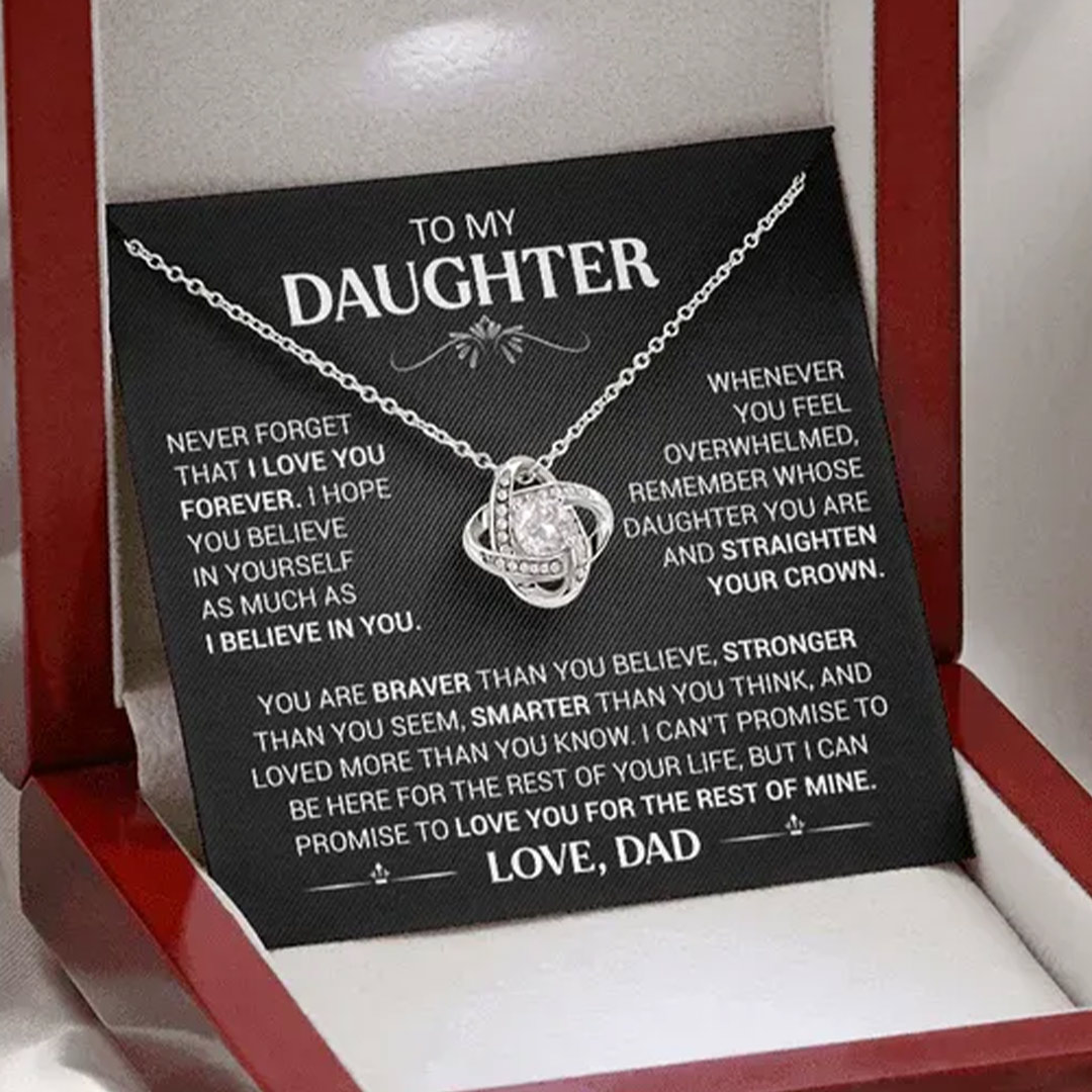 For Daughter - Love From Dad Love Knot Necklace